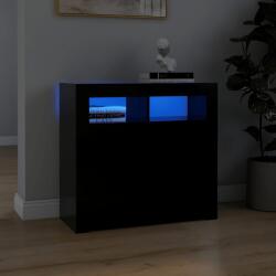 vidaXL Servanta cu lumini LED, negru, 80x35x75 cm GartenMobel Dekor (804329) Comoda