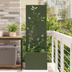 vidaXL Ghiveci de Gradina cu Panou Decorativ Verde oliv 50 x 140 cm GartenMobel Dekor (876479)