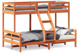 vidaXL Pat supraetajat 80x200/120x200 cm maro ceruit lemn masiv de pin GartenMobel Dekor (3207164)