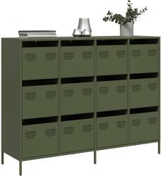 vidaXL Dulap, verde masliniu, 135x39x103, 5 cm, otel laminat la rece GartenMobel Dekor (3307177) Comoda