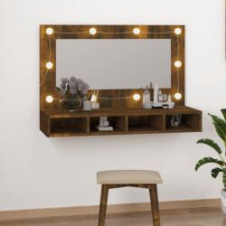 vidaXL Dulap cu oglinda si LED, stejar fumuriu, 90x31, 5x62 cm GartenMobel Dekor (820457)