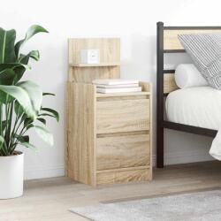 vidaXL Noptiere cu 2 sertare 2 buc Stejar Sonoma 38x34x80 cm GartenMobel Dekor (861360)