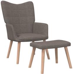 vidaXL Scaun de relaxare cu taburet, taupe, textil GartenMobel Dekor (327939)