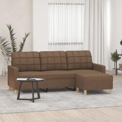 vidaXL Canapea cu 3 locuri cu taburet, maro, 180 cm, material textil GartenMobel Dekor (3201004) Canapea