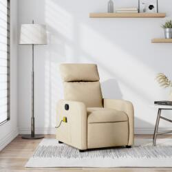 vidaXL Fotoliu rabatabil de masaj, crem, material textil GartenMobel Dekor (374182)