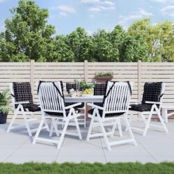 vidaXL Perne scaun cu spatar mic, 6 buc. , negru carouri, textil oxford GartenMobel Dekor (377721)