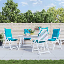 vidaXL Perne scaun cu spatar înalt, 4 buc, turcoaz, tesatura Oxford GartenMobel Dekor (377666)