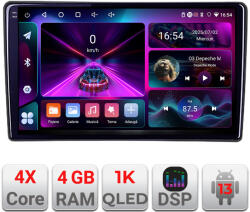 Edotec Navigatie auto universala 2DIN 9 inch, Android, 4GB RAM, 64GB, ecran 1K (KIT-2din-2+EDT-E209-RK)