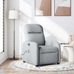 vidaXL Fotoliu de masaj rabatabil, gri deschis, textil GartenMobel Dekor (4015532)
