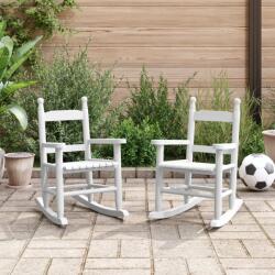 vidaXL Scaune balansoar pentru copii, 2 buc. , alb, lemn masiv plop GartenMobel Dekor (3281600) Balansoar