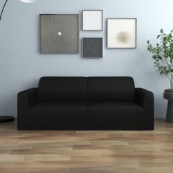 vidaXL Husa elastica pentru canapea cu 2 locuri negru poliester jerseu GartenMobel Dekor (332933)