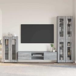 vidaXL Set comoda TV cu sertar FLORIN 3 pcs Gri Sonoma Lemn compozit GartenMobel Dekor (3397960)
