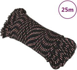 vidaXL Franghie de barca, negru, 4 mm, 25 m, polipropilena GartenMobel Dekor (152327)