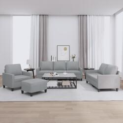 vidaXL Set de canapele cu perne, 4 piese, gri deschis, textil GartenMobel Dekor (3201436) Canapea