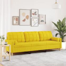 vidaXL Canapea cu 3 locuri cu pernute, galben deschis, 210 cm, textil GartenMobel Dekor (3278206) Canapea