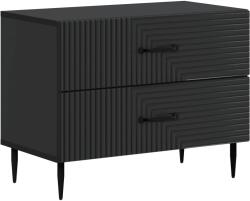 vidaXL Noptiera neagra cu 2 sertare, 62 x 34, 5 x 47, 5 cm, lemn prelucrat (894776)
