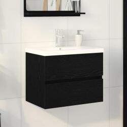 vidaXL Dulap pentru Chiuveta de Baie Stejar Negru 80 x 39 x 62 cm GartenMobel Dekor (3333148)