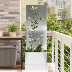 vidaXL Ghiveci de Gradina cu Panou Decorativ Argintiu 50 x 140 cm GartenMobel Dekor (876481)