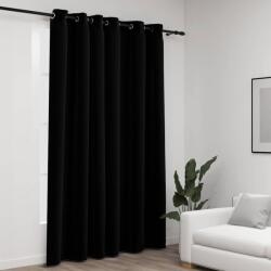 vidaXL Perdea opaca, aspect panza, cu ocheti, negru, 290 x 245 cm GartenMobel Dekor (321155)