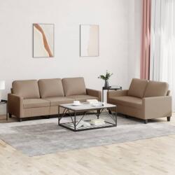 vidaXL Set de canapele cu perne, 2 piese, cappuccino, piele ecologica GartenMobel Dekor (3201422) Canapea