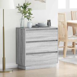 vidaXL Noptiera gri cu 3 sertare, 71 x 34, 5 x 75 cm, lemn compozit (869639)