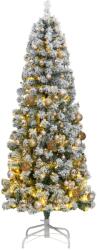 vidaXL Brad Craciun artificial articulat cu 300 LED-uri/globuri 240 cm GartenMobel Dekor (3210494)