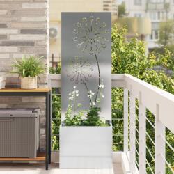vidaXL Ghiveci de Gradina cu Panou Decorativ Argintiu 50 x 140 cm GartenMobel Dekor (876459)