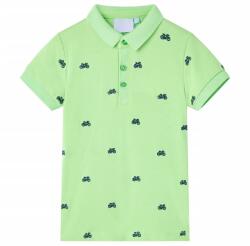 vidaXL Tricou polo pentru copii, verde neon, 116 GartenMobel Dekor (12156)