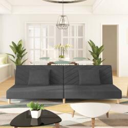 vidaXL Canapea extensibila cu 2 locuri, 2 perne, gri închis, textil GartenMobel Dekor (375888) Canapea