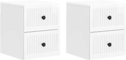 vidaXL Set 2 noptiere suspendate cu 2 sertare, alb lucios, 33x34, 5x40 cm (897964)