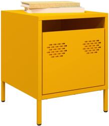 vidaXL Noptiere, 2 buc. , galben mustar, 35x39x43, 5 cm, otel GartenMobel Dekor (851251)