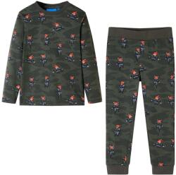 vidaXL Pijamale pentru copii cu maneci lungi ninja kaki 104 GartenMobel Dekor (12685)