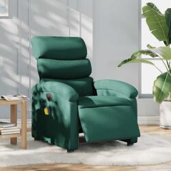 vidaXL Fotoliu electric de masaj rabatabil, verde închis, textil GartenMobel Dekor (3203972)