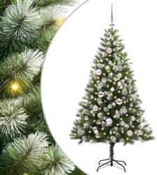 vidaXL Brad de Craciun artificial cu articulatii si zapada înghetata GartenMobel Dekor (3395435)