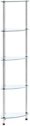 vidaXL Raft cu 5 niveluri transparent, 30x30x130 cm, sticla securizata GartenMobel Dekor (249516) Biblioteca