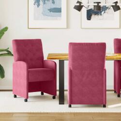 vidaXL Scaune de dining cu roti 2 pcs bordo 58 x 67 x 97 cm Catifea GartenMobel Dekor (42017870)