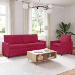 vidaXL Set de canapea 2 pcs Rosu Vin Catifea GartenMobel Dekor (3417113) Canapea