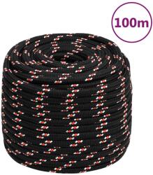 vidaXL Franghie de barca, negru, 16 mm, 100 m, polipropilena GartenMobel Dekor (152362)