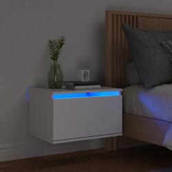 vidaXL Noptiera montata pe perete cu lumini LED, alb GartenMobel Dekor (836826)