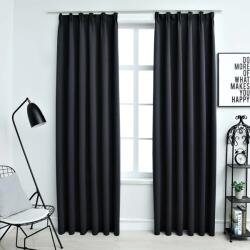 vidaXL Draperii opace cu carlige, 2 buc. , negru, 140 x 225 cm GartenMobel Dekor (134415)