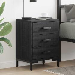 vidaXL Noptiera, negru, 40x30x55 cm, lemn de pin masiv reciclat GartenMobel Dekor (349914)