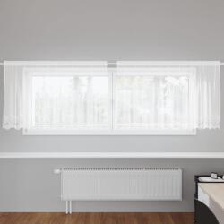 vidaXL Cortina din Dantela cu perdele Floral Alb 80 x 300 cm Poliester GartenMobel Dekor (4107774)