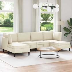 vidaXL Set de mobilier pentru living 6 pcs Crem Tesatura GartenMobel Dekor (3413782) Canapea