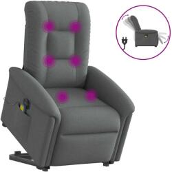 vidaXL Fotoliu electric masaj rabatabil cu ridicare, gri închis textil GartenMobel Dekor (3303285)