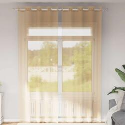 vidaXL Perdele Voile cu Oelii 2 buc Nisip GartenMobel Dekor (4102123)
