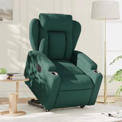 vidaXL Fotoliu electric rabatabil cu ridicare, verde închis, textil GartenMobel Dekor (3204512)