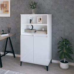 vidaXL Dulap înalt, alb extralucios, 60x36x110 cm, lemn compozit GartenMobel Dekor (821230) Comoda
