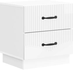 vidaXL Noptiera alb lucios cu 2 sertare, 43x34, 5x44, 5 cm, vidaXL (895223)