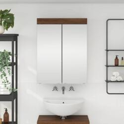 vidaXL Dulap cu oglinda pentru baie TULUM Stejar închis Lemn compozit GartenMobel Dekor (880368)