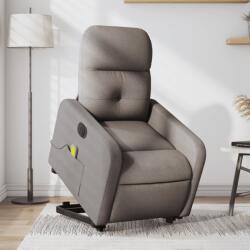 vidaXL Fotoliu electric masaj rabatabil cu ridicare, gri taupe, textil GartenMobel Dekor (3206829)